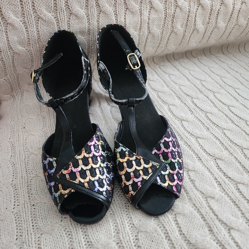 Latini Dance Multicolor Women's Low Hels.UK By Skilled Craftsmen Designed . - Picture 4 of 8